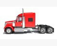 Long-Haul Tractor Truck With Sleeper Cab 3D модель back view