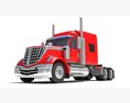 Long-Haul Tractor Truck With Sleeper Cab Modelo 3D vista frontal
