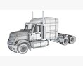 Long-Haul Tractor Truck With Sleeper Cab Modèle 3d seats