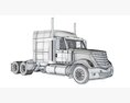 Long-Haul Tractor Truck With Sleeper Cab Modello 3D