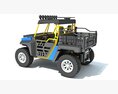 Off-Road Utility Vehicle With Cargo Space 3d model wire render