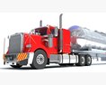 Red Cab Truck With Tank Semitrailer Modèle 3d