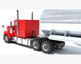 Red Cab Truck With Tank Semitrailer 3D模型 seats