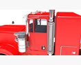 Red Cab Truck With Tank Semitrailer 3D模型