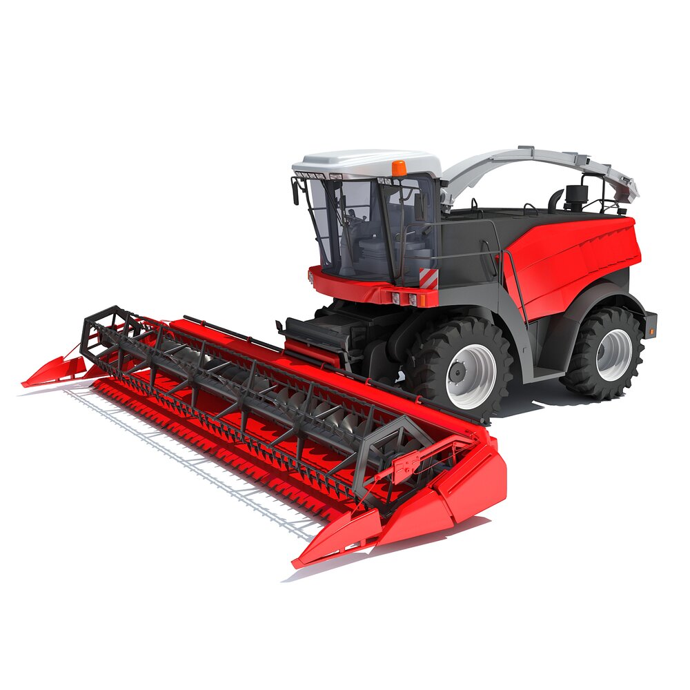 Red Combine Harvester 3D-Modell