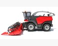 Red Combine Harvester 3D 모델  back view