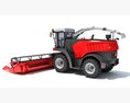 Red Combine Harvester 3D-Modell wire render
