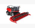 Red Combine Harvester 3d model front view