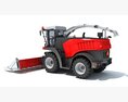 Red Combine Harvester With Corn Header 3D-Modell wire render