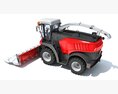 Red Combine Harvester With Corn Header 3D-Modell