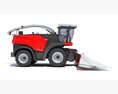 Red Combine Harvester With Corn Header 3D模型