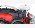 Red Combine Harvester With Corn Header 3d model seats