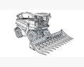 Red Combine Harvester With Corn Header 3D-Modell