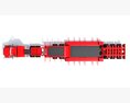 Red Semi Truck With Lowbed Trailer Modelo 3d argila render