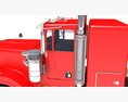 Red Semi Truck With Lowbed Trailer 3D 모델  seats