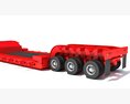 Red Semi Truck With Lowbed Trailer Modelo 3d