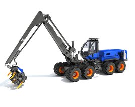 Timber Harvester With High-Reach Arm 3D model