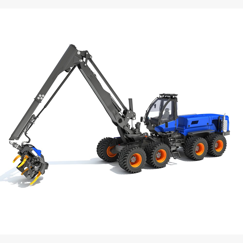 Timber Harvester With High-Reach Arm Modèle 3D