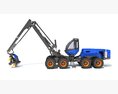 Timber Harvester With High-Reach Arm 3d model back view