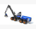 Timber Harvester With High-Reach Arm 3D 모델  wire render
