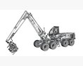Timber Harvester With High-Reach Arm 3D 모델 
