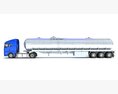 Two Axle Truck With Fuel Tank Semitrailer 3Dモデル 後ろ姿