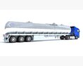 Two Axle Truck With Fuel Tank Semitrailer 3Dモデル side view