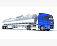 Two Axle Truck With Fuel Tank Semitrailer 3D-Modell Draufsicht