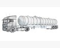 Two Axle Truck With Fuel Tank Semitrailer Modèle 3d