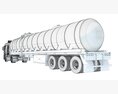 Two Axle Truck With Fuel Tank Semitrailer 3D模型