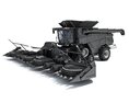 Advanced Black Combine Harvester With Corn Head 3d model