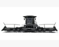Advanced Black Combine Harvester With Corn Head 3D 모델  front view
