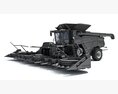 Advanced Black Combine Harvester With Corn Head 3Dモデル clay render