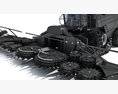 Advanced Black Combine Harvester With Corn Head Modèle 3d
