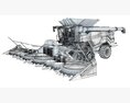 Advanced Black Combine Harvester With Corn Head Modèle 3d