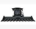 Modern Combine Harvester With Corn Head 3D 모델  front view