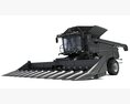 Modern Combine Harvester With Corn Head Modèle 3d clay render