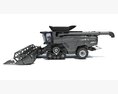Track-Mounted Combine Harvester With Draper Header 3d model back view
