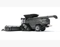 Track-Mounted Combine Harvester With Draper Header 3Dモデル