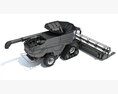 Track-Mounted Combine Harvester With Draper Header 3d model