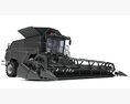 Track-Mounted Combine Harvester With Draper Header 3D-Modell Draufsicht