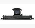 Track-Mounted Combine Harvester With Draper Header 3D 모델  front view