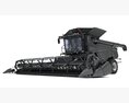 Track-Mounted Combine Harvester With Draper Header 3D-Modell clay render