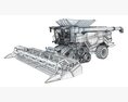 Track-Mounted Combine Harvester With Draper Header 3D模型