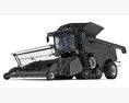 Track-Wheeled Combine Harvester 3D 모델  clay render