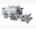 Track-Wheeled Combine Harvester Modelo 3D