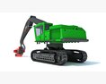 Tracked Forestry Harvester 3d model side view