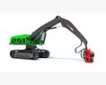 Tracked Forestry Harvester Modèle 3d vue frontale