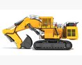 Tracked Mining Excavator 3d model back view