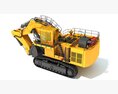 Tracked Mining Excavator 3D-Modell wire render